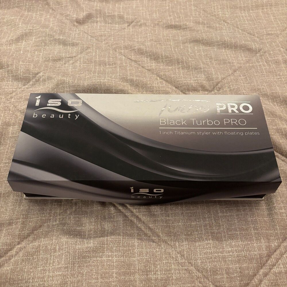 ISO Beauty Black Turbo Pro 1-Inch Titanium Styler Flat Iron Hair Straightener